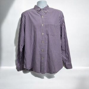 J.CREW Button Up Dress Shirt Purple Long Sleeve Mens Size Large Flaw